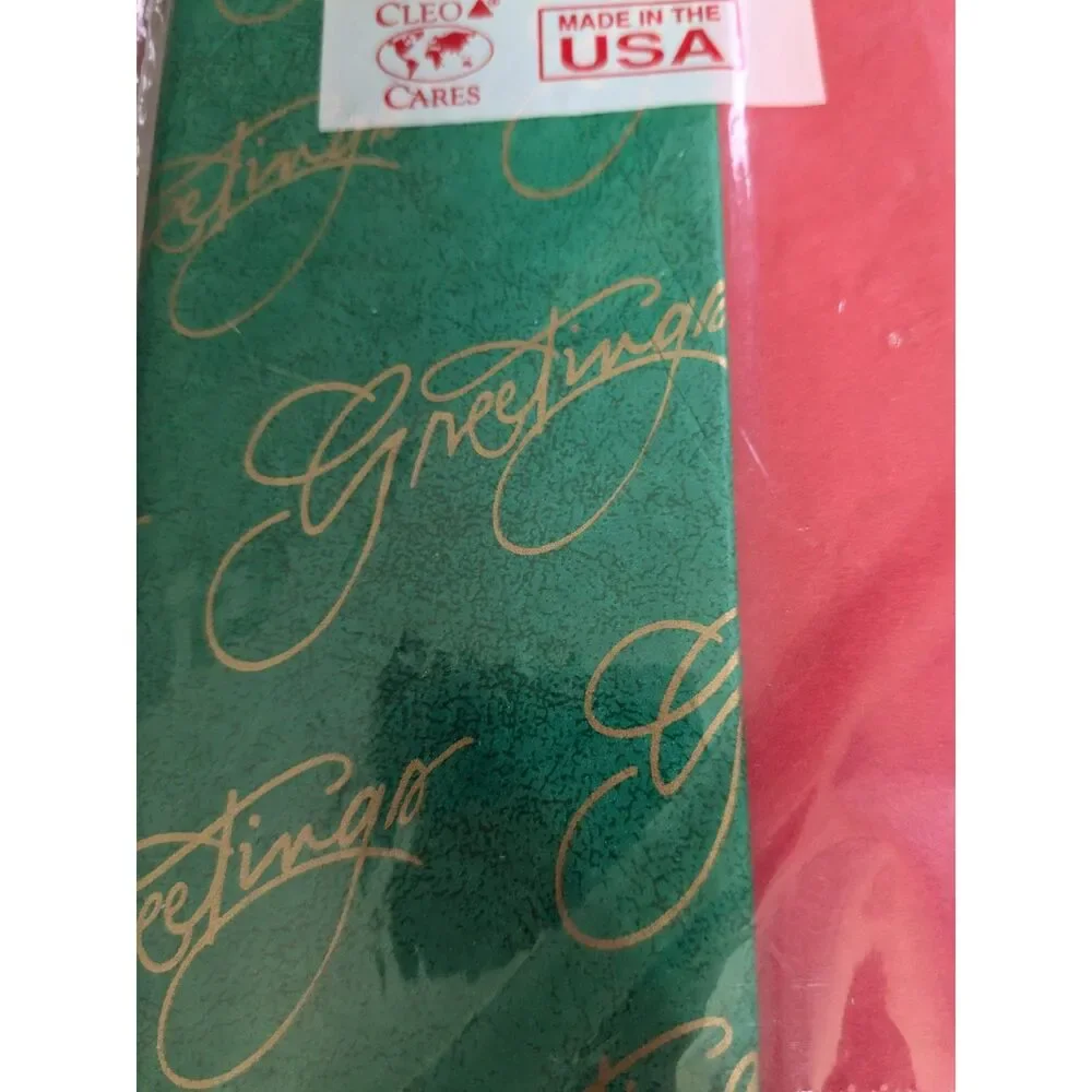 Vtg Cleo Holiday Gift Tissue Paper - 2 Sealed Packs - 8 Sheets in ea.